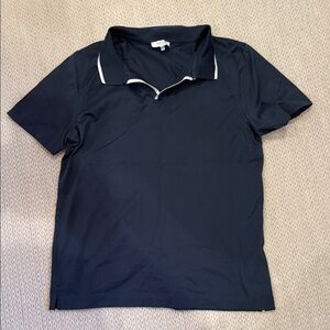 Reiss Dark Blue Polo with White Trim
